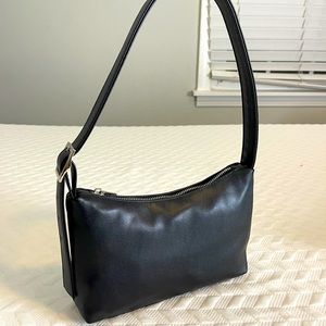 Black faux leather bag